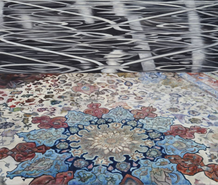 Heiner Geisbe Carpet Ölfarbe auf Leinwand 2017 185 x 220 cm