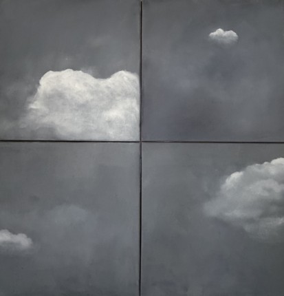 Wilma Hagemann 4 clouds Pigmente u Acryl oel auf Leinen 2025