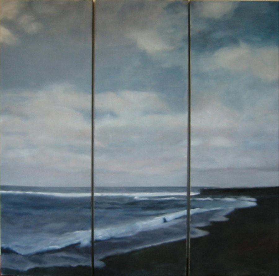 Wilma Hagemann I LanzaBeach 3x50 x 150 cm Acral u Oel auf Leinen 2003